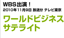 WBS出演！2010年11月9日 放送分 テレビ東京ワールドビジネスサテライト